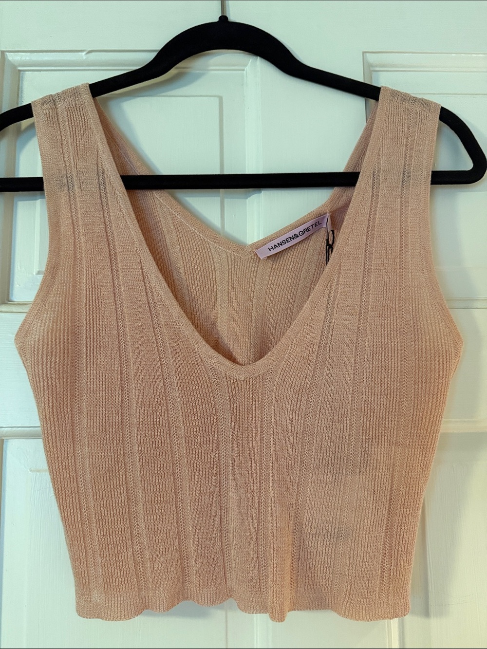 Hansen & Gretel Ribbed Knit Tank Top in Blush